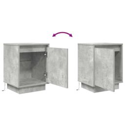 Berkfield Home Bedside Cabinet with LED Lights¬†Concrete Grey 38x34x50 cm - Size: 38 x 34 x 50 cm - thumbnail 9