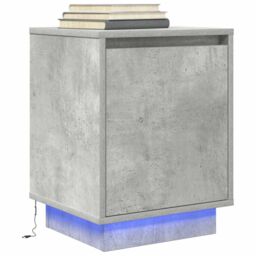 Berkfield Home Bedside Cabinet with LED Lights¬†Concrete Grey 38x34x50 cm - Size: 38 x 34 x 50 cm - thumbnail 1