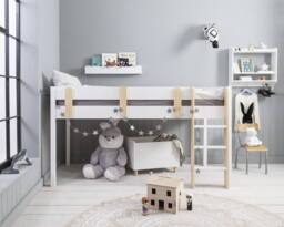 Nöa and Nani Una Midsleeper Cabin Bed with Moro Desk in White - Size: Single - thumbnail 8