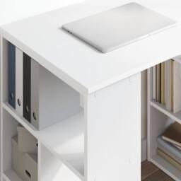 Berkfield Home White Corner Desk White MDF Medium Storage White Corner Desk - thumbnail 4