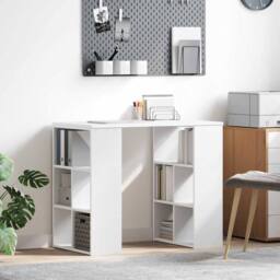 Berkfield Home White Corner Desk White MDF Medium Storage White Corner Desk - thumbnail 2