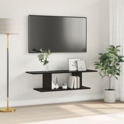 Berkfield Home TV Cabinet with Shelf Black 103 x 30 x 26.5 cm Engineered wood - thumbnail 1