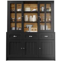 BTM Modern Tall Cabinet with Drawers, Freestanding Display for Living Room in Black - thumbnail 9