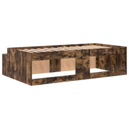 Berkfield Home Storage Bed Frame Smoked Oak 90x190 cm in Brown - thumbnail 8