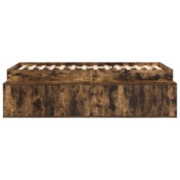Berkfield Home Storage Bed Frame Smoked Oak 90x190 cm in Brown - thumbnail 6