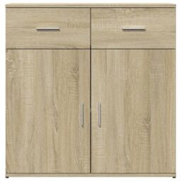 Berkfield Home Sideboards 2 pcs Sonoma Oak 79x38x80 cm Engineered Wood in Brown - Size: 79 x 38 x 80 cm - thumbnail 5