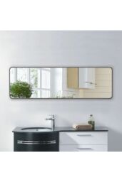 Living and Home Full Length Mirror with Rounded Corners Door Hanging Black - thumbnail 3