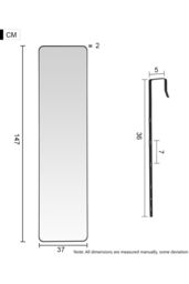 Living and Home Full Length Mirror with Rounded Corners Door Hanging Black - thumbnail 5