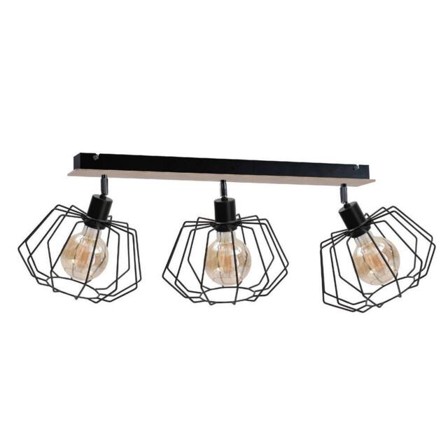 Netlighting Soho Ceiling Spotlight Bar Wood 65cm 3x E27 in Brown