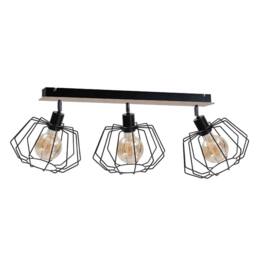 Netlighting Soho Ceiling Spotlight Bar Wood 65cm 3x E27 in Brown