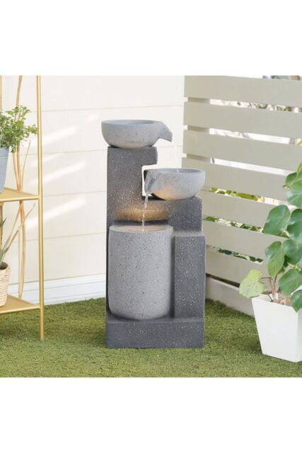 H&O Direct Creative Outdoor Water Fountain Garden Rockery Decor in Natural - image 1