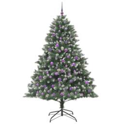 Berkfield Home Artificial Christmas Tree with Stand Green 140 x 140 x 210 cm - thumbnail 4