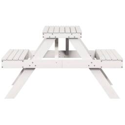 Berkfield Home Picnic Table White 105x134x75 cm Solid Wood Pine - Size: 105 x 134 x 75 cm - thumbnail 5