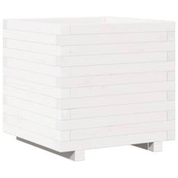 Berkfield Home Garden Planter White 50x50x49.5 cm Solid Wood Pine - thumbnail 7