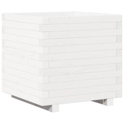 Berkfield Home Garden Planter White 50x50x49.5 cm Solid Wood Pine - thumbnail 1