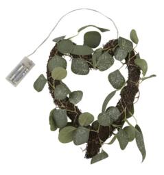 Lighting Collection Christmas Rattan Heart Wreath in Green - thumbnail 3
