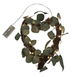 Lighting Collection Christmas Rattan Heart Wreath in Green - thumbnail 2