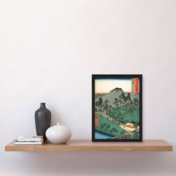 Artery8 Ueno in Iga Province Vintage Japan Framed Wall Art Print Hiroshige in Green - Size: A4 - thumbnail 4