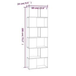 Berkfield Home Classic Book Cabinet/Room Divider Grey Sonoma 60x24x186 cm - Size: 60 x 24 x 186 cm - thumbnail 8