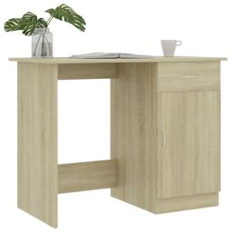 Berkfield Home Desk Sonoma Oak 100x50x76 cm Engineered Wood in Brown - Size: 100 x 50 x 76 cm - thumbnail 3