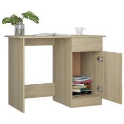 Berkfield Home Desk Sonoma Oak 100x50x76 cm Engineered Wood in Brown - Size: 100 x 50 x 76 cm - thumbnail 6