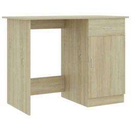 Berkfield Home Desk Sonoma Oak 100x50x76 cm Engineered Wood in Brown - Size: 100 x 50 x 76 cm - thumbnail 2