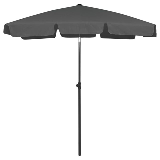 Berkfield Home Beach Umbrella Anthracite 180x120 cm in Black - image 1