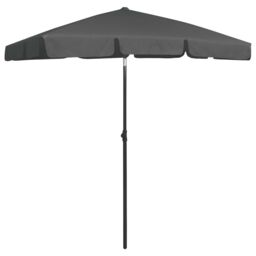 Berkfield Home Beach Umbrella Anthracite 180x120 cm in Black - thumbnail 2