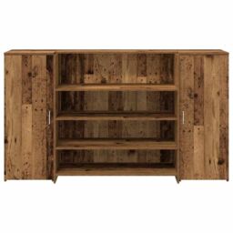 Berkfield Home Reception Desk Old Wood 180x50x103.5 cm Engineered Wood in Brown - thumbnail 5