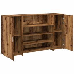 Berkfield Home Reception Desk Old Wood 180x50x103.5 cm Engineered Wood in Brown - thumbnail 6