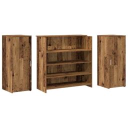 Berkfield Home Reception Desk Old Wood 180x50x103.5 cm Engineered Wood in Brown - thumbnail 7