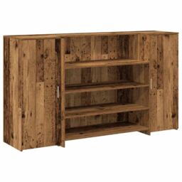 Berkfield Home Reception Desk Old Wood 180x50x103.5 cm Engineered Wood in Brown - thumbnail 2