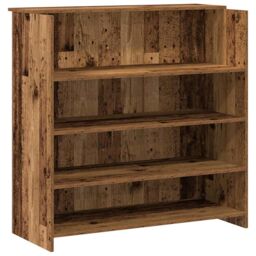 Berkfield Home Reception Desk Old Wood 180x50x103.5 cm Engineered Wood in Brown - thumbnail 8