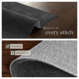 tectake Short Pile Carpet Soft Zone 160 X 230 Cm - Anthracite in Dark Grey - Size: 160 cm x 230 cm - thumbnail 5