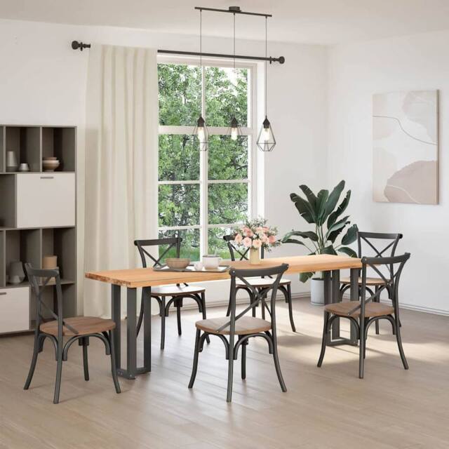 Berkfield Home Console Table Legs T-Shaped¬†2 pcs Anthracite 25x28x(72-73) cm Steel in Black - image 1