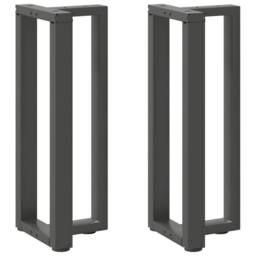 Berkfield Home Console Table Legs T-Shaped¬†2 pcs Anthracite 25x28x(72-73) cm Steel in Black - thumbnail 2