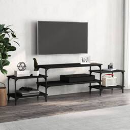 Berkfield Home TV Cabinet Black 197x35x52 cm Engineered Wood - Size: 197 x 35 x 52 cm - thumbnail 2