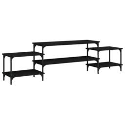 Berkfield Home TV Cabinet Black 197x35x52 cm Engineered Wood - Size: 197 x 35 x 52 cm - thumbnail 3