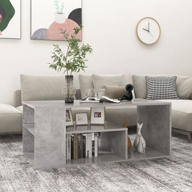Berkfield Home Coffee Table Concrete Grey 100x50x40 cm Engineered Wood - Size: 100 x 50 x 40 cm - image 1