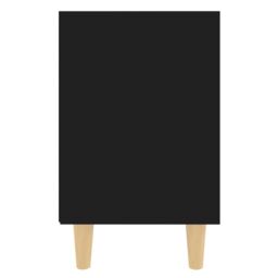Berkfield Home Bed Cabinet with Solid Wood Legs Black 40x30x50 cm - Size: 40 x 30 x 50 cm - thumbnail 5