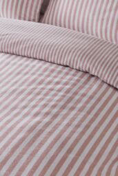 Catherine Lansfield Brushed Stripe 100% Cotton Duvet Cover Set in Pink - Size: Single - thumbnail 4