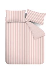 Catherine Lansfield Brushed Stripe 100% Cotton Duvet Cover Set in Pink - Size: Single - thumbnail 5