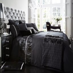 Smart Living Premium Polycotton Alina Duvet Cover With Pillowcases in Black - Size: Single - thumbnail 1