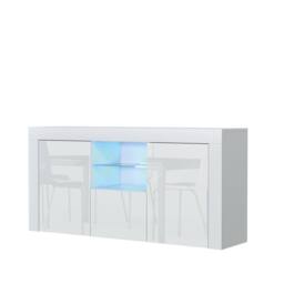Creative Furniture Aurora Sideboard 145cm - White with Gloss Doors & LED Lights - thumbnail 8