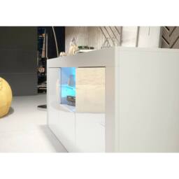 Creative Furniture Aurora Sideboard 145cm - White with Gloss Doors & LED Lights - thumbnail 4