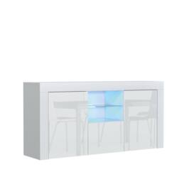 Creative Furniture Aurora Sideboard 145cm - White with Gloss Doors & LED Lights - thumbnail 9