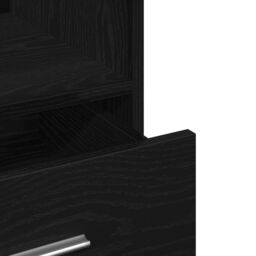 Berkfield Home Lectern Podium with Wheels Black Oak Engineered Wood - thumbnail 8