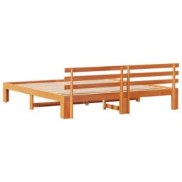 Berkfield Home Pine Wood Bed Frame Wax brown Solid wood 180 x 200 cm - thumbnail 8