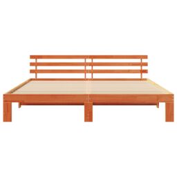 Berkfield Home Pine Wood Bed Frame Wax brown Solid wood 180 x 200 cm - thumbnail 6