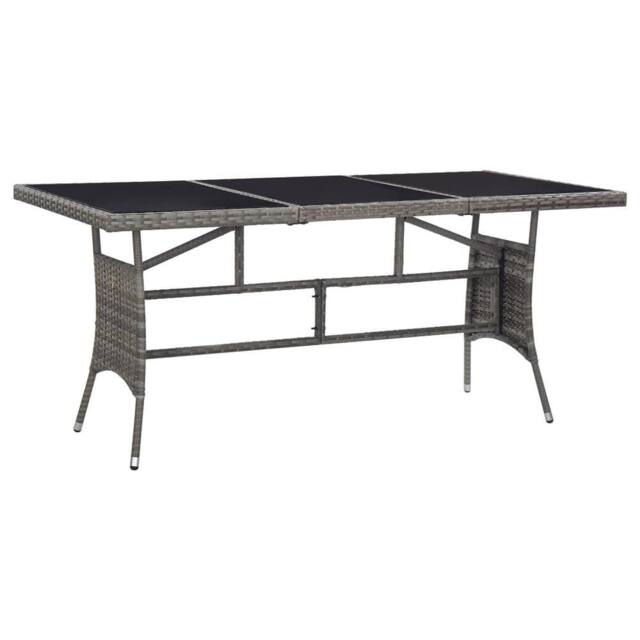 Berkfield Home Garden Table Grey 170x80x74 cm Poly Rattan - Size: 170 x 80 x 74 cm - image 1